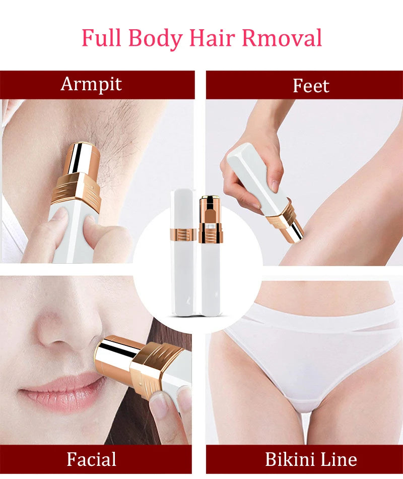 Electric Hair Shaving Device Perfect Hair Removal Lipstick Shape Female Facial Epilator Painless Safety Female Body Facial Tools