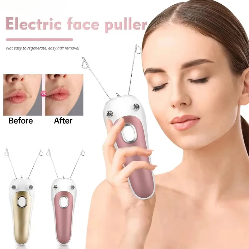 Mini Electric Facial Body Hair Removal USB Cotton Thread Epilator Shaver Trimmer Devices for Lip Chin Arm Leg Women Neck Beauty