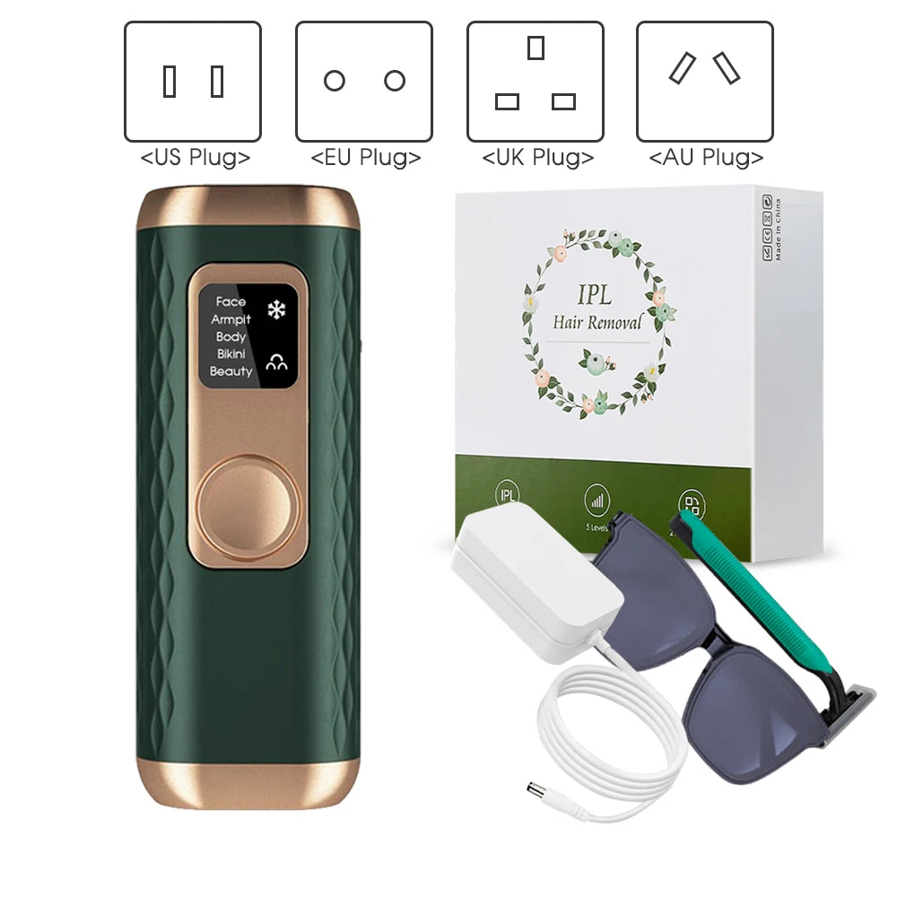 999,990 Flash LCD Display Pulse Epilator Whole Body Laser Machine Painless Electric Hair Removal Device