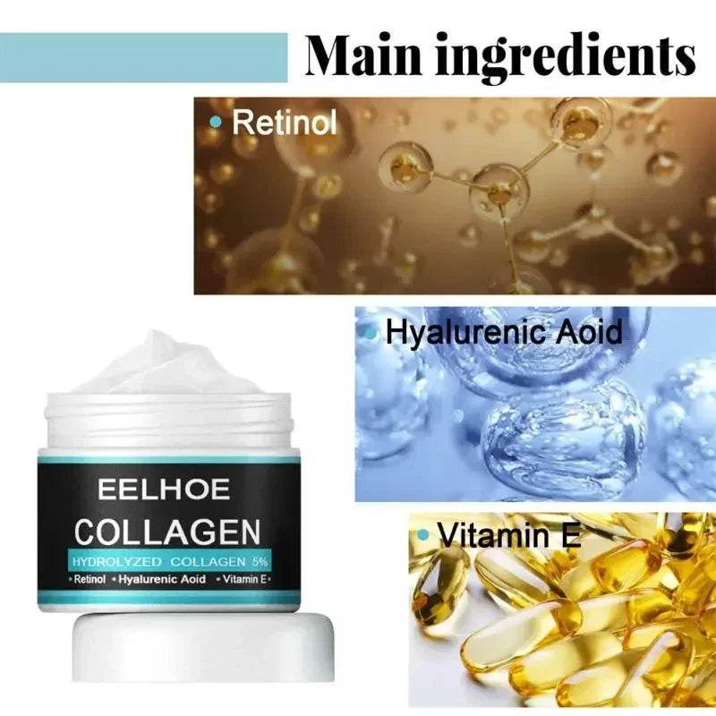 Collagen Anti Wrinkle Cream For Men Hyaluronic Remove Wrinkles Firming Lifting Moisturizing Anti Aging Brightening Face Care New