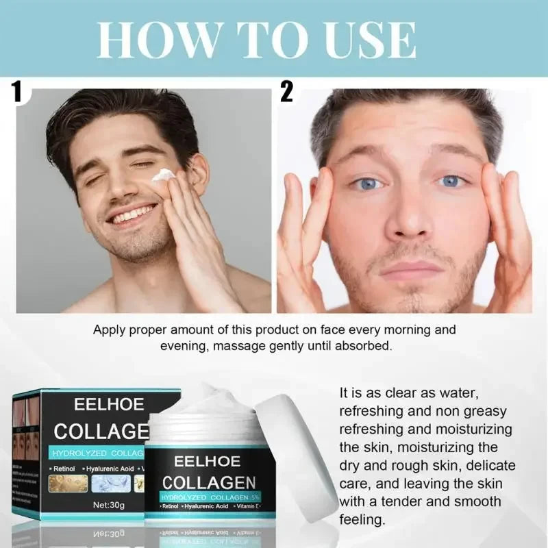 Collagen Anti Wrinkle Cream For Men Hyaluronic Remove Wrinkles Firming Lifting Moisturizing Anti Aging Brightening Face Care New