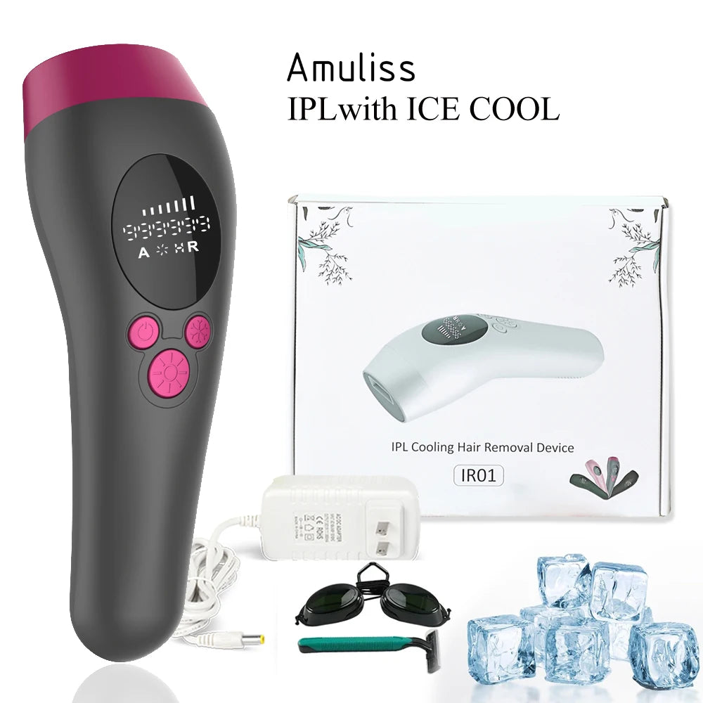 Amuliss Laser Hair Removal With Ice Cooling For Women Permanent Painless Ipl Hair Removal Device For Armpits Legs Arms Bikini