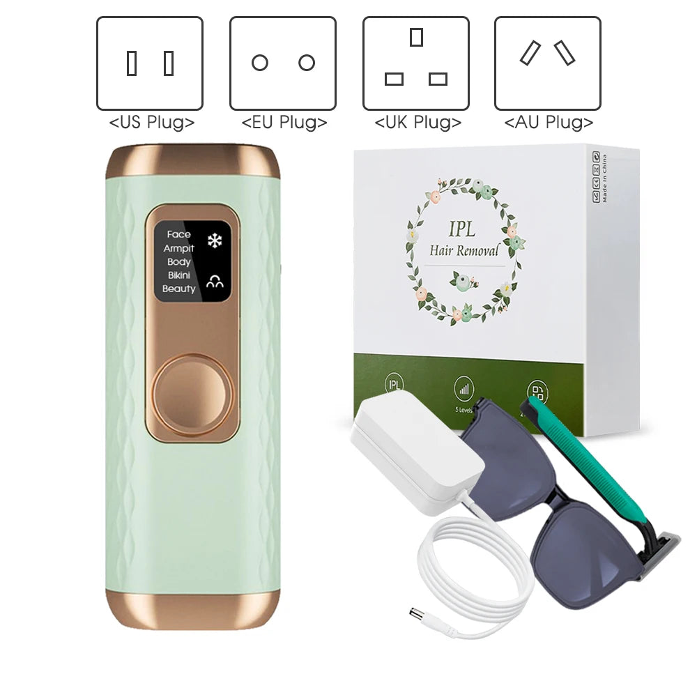 999,990 Flash LCD Display Pulse Epilator Whole Body Laser Machine Painless Electric Hair Removal Device