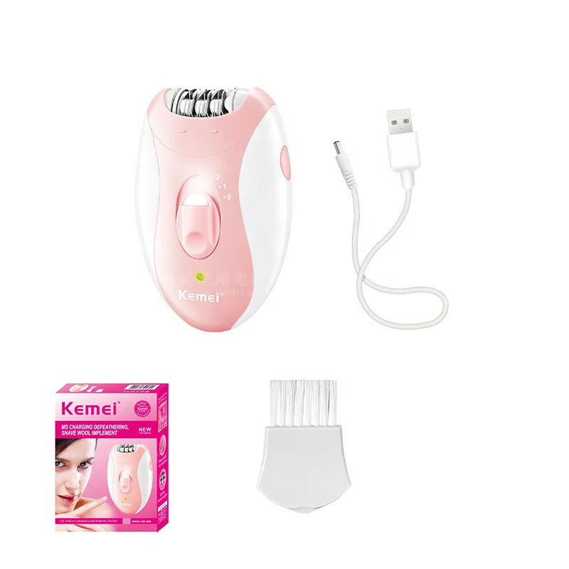 Kemei Epilator Man Women Electric Lady Body Hair Remover Removal Shaver Leg Armpit Face Hair Depilatory Rechargeable 2 Speeds