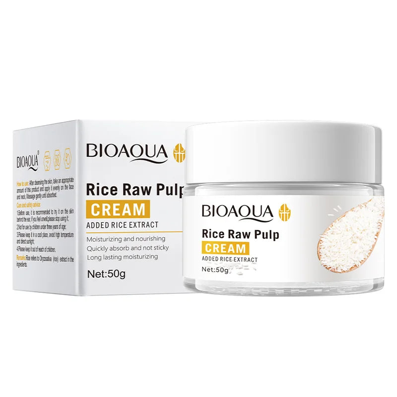 BIOAQUA White Rice Brightening Face Cream Moisturizing Hyaluronic Acid Essence Moisturizing Firming Facial Cream Skin Care