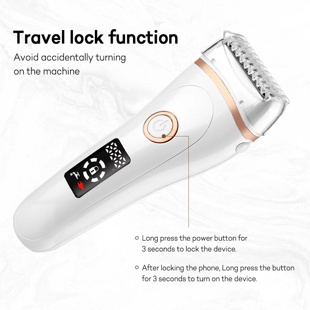 Portable Electric Body Shaver Rechargeable Hair Removal Devices IPX7 Waterproof Lady Epilator for Women Face Leg Lip Depilator