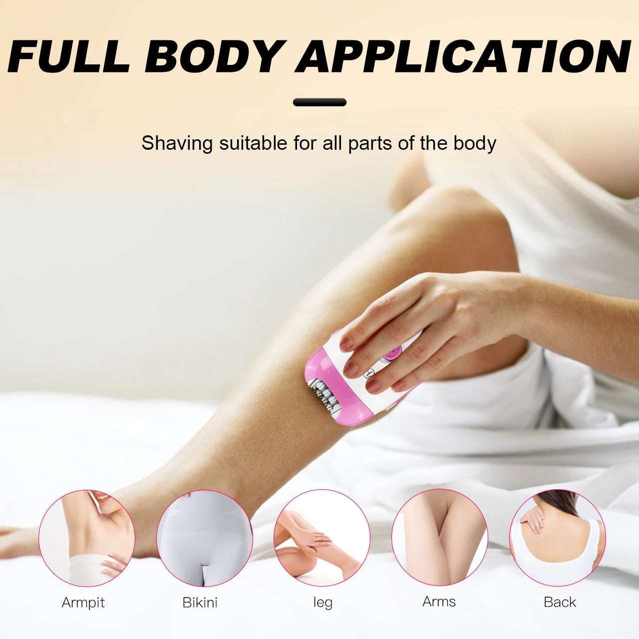 Hatteker Rechargeable Women Epilator Electric Female Epilator For Face Hair Removal Machine Facial Legs Depilatory Body