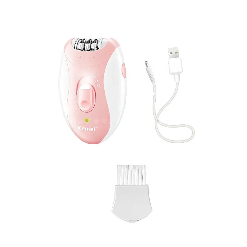 Kemei Epilator Man Women Electric Lady Body Hair Remover Removal Shaver Leg Armpit Face Hair Depilatory Rechargeable 2 Speeds