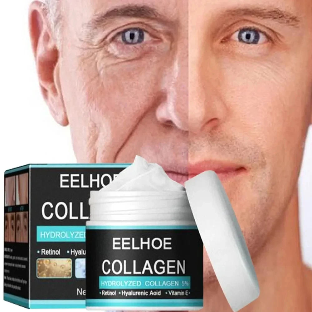 Collagen Anti Wrinkle Cream For Men Hyaluronic Remove Wrinkles Firming Lifting Moisturizing Anti Aging Brightening Face Care New