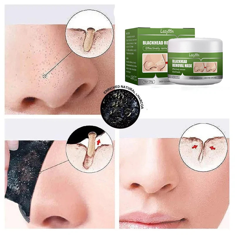 Black Peel off Mask Facial Blackhead Remover Mask Shrink Pores Acne Black Head Removal Nose Cleansing Skin Care