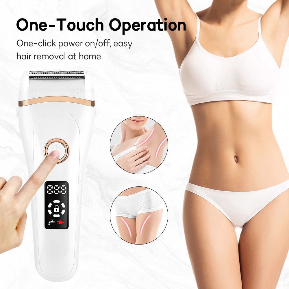 Portable Electric Body Shaver Rechargeable Hair Removal Devices IPX7 Waterproof Lady Epilator for Women Face Leg Lip Depilator